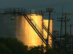 Oil storage tanks in Edmonton.