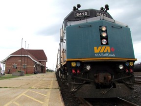 A Via Rail train in Sarnia.