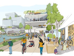 An early rendering of one part of Sidewalk Labs' vision for the east Toronto waterfront.