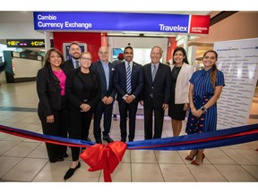From left to right: Nuria Rosales, Travelex Panama; Daniel Rodriquez, Regional Sales Manager, Travelex North America; Pamela Henning, Vice President, Partnerships and Business Development, Travelex North America; Timothy Manoles, Vice President, COPA Airlines; Errol Fonseca, Commercial Director, Travelex North America; Jaime Aleman, Chairman of the Board, Travelex Panama; Virginia Silva, COPA Airlines; Chantall Sousa, COPA Airlines