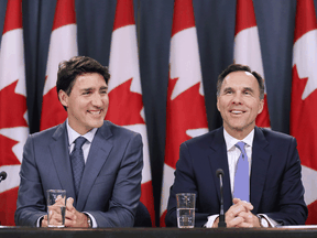 Flanked by Prime Minister Justin Trudeau, Finance Minister Bill Morneau’s preferred deficit safeguard — a downward tracking debt-to-GDP ratio — is fine in theory but leaves politicians with too much room to manoeuvre, writes Kevin Carmichael.