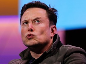 SpaceX owner and Tesla CEO Elon Musk reacts during a conversation with legendary game designer Todd Howard at the E3 gaming convention in Los Angeles in June. Musk promised last year that Tesla Inc would be profitable and cash flow positive "henceforth."