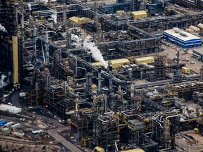 The Suncor Energy Inc. upgrader plant at the Athabasca oil sands near Fort McMurray, Alberta.