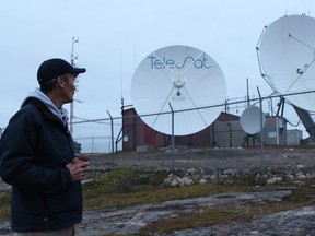 A Teslesat satellite station in Iqaluit, Nunavut.