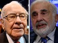 Occidental investor Carl Icahn, right, says executives gave up too much in the US$10 billion financing deal they struck with Warren Buffett's Berkshire Hathaway to outbid Chevron.