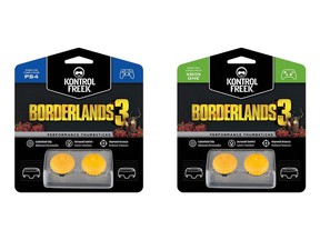 KontrolFreek®, Gearbox Software and 2K joined forces to unveil a line of Performance Thumbsticks® based on the upcoming Borderlands® 3 video game. KontrolFreek Borderlands® 3 Claptrap Performance Thumbsticks® are available for Sony PlayStation 4 and Microsoft Xbox One through KontrolFreek.com and select retailers globally like GameStop, Game UK, Argos and JB Hi-Fi for a manufacturer's suggested retail price of $17.99.