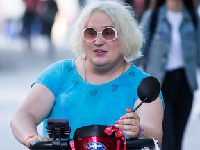 Jessica Yaniv arrives for a B.C. Human Rights Tribunal hearing in Vancouver, on July 26.