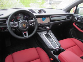 The inside of a 2019 Porsche Macan S.