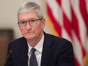 Apple CEO Tim Cook at a meeting at the White House in March.