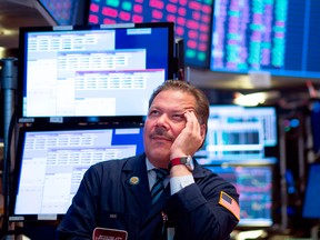 A trader on the floor of the New York Stock Exchange.