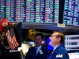 Traders work before the closing bell at the New York Stock Exchange (NYSE) on August 14, 2019 in New York City.