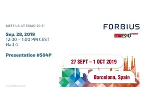 Forbius will present at ESMO on Saturday, Sep. 28, at 12:00 PM CEST in Hall 4