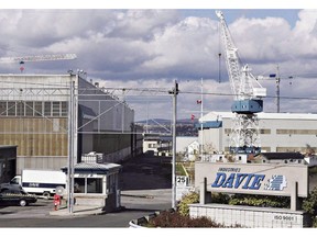 The entrance of the Davie shipyard in Levis, Que., is shown on Oct. 13, 2006. An Ontario shipyard is ending its bid to have a trade tribunal determine whether the federal government's plan to add a third shipyard to Canada's multibillion-dollar shipbuilding strategy has been rigged in favour of a Quebec shipyard.