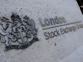 The entrance of the London Stock Exchange in London.