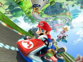 A screenshot of a Mario Kart game released in 2014.