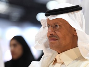 Saudi Arabia's Energy Minister Prince Abdulaziz bin Salman attends the opening ceremony of the 24th World Energy Congress (WEC) in the UAE capital Abu Dhabi on September 9, 2019.