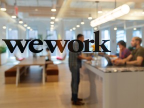 WeWork offices in Manhattan. The We Company rents out workspace to clients under short-term contracts.