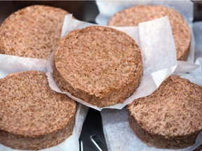 Beyond Meat plant-based burger patties at a restaurant in the U.K.
