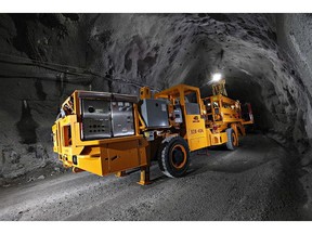 Electric underground mining vehicle at Borden.