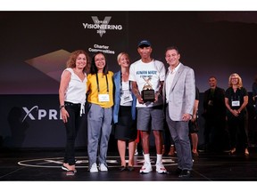 Anousheh Ansari, CEO of XPRIZE, Jules Ho, Executive Director of Andrew Nikou Foundation, Jamee Natella, Founder of Blue Eyed Pictures, Pharrell Williams, Founder of i am OTHER, Peter Diamandis, XPRIZE Founder and Executive Chairman