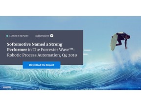Softomotive Named a Strong Performer in The Forrester Wave™: Robotic Process Automation, Q4 2019 report. According to the Forrester report