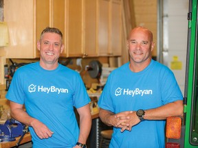 Lance Montgomery, left, is the CEO, founder and president of HeyBryan (CSE:HEY), which takes its name from Bryan Baeumler, Canada’s most beloved and trusted contractor and host of the highest-rated show in HGTV’s history.