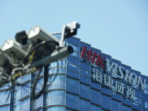 Hikvision headquarters in Hangzhou, in east China's Zhejiang province. Hikvision and Zhejiang Dahua Technology Co., both on the blacklist, by some accounts control as much as a third of the global market for video surveillance and have cameras all over the world.