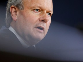 Bank of Canada Governor Stephen Poloz speaks to reporters after announcing the latest rate decision in Ottawa.