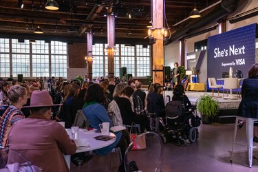 1.	Hundreds of women entrepreneurs gathered in Toronto for the She’s Next, Empowered by Visa workshop, an event offering inspiration and support for Canadian women-led SMBs.