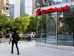 A Scotiabank branch in Santiago, Chile, in 2014.