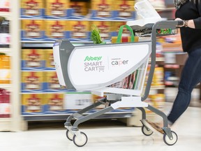 Sobey's is testing a new smart cart at its Glen Abbey store in Oakville, Ont.