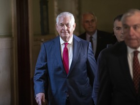 Former Exxon CEO and former U.S. Secretary of State Rex Tillerson leaves New York Supreme Court on October 30, 2019 in New York City.