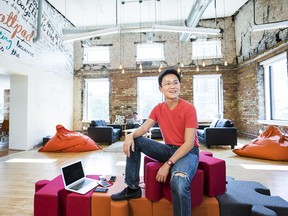 Allen Lau in the Toronto offices of Wattpad. In Halifax, the company will have a temporary home in the Volta incubator hub.