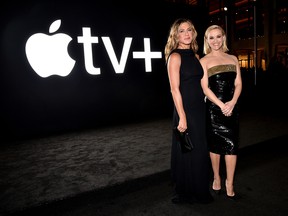Jennifer Aniston and Reese Witherspoon attend the Apple TV+'s "The Morning Show" World Premiere at David Geffen Hall on October 28, 2019 in New York City.