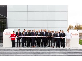 Takeda senior leaders are joined by honored guests and employees at the grand opening of Takeda's dengue vaccine manufacturing plant in Singen, Germany.