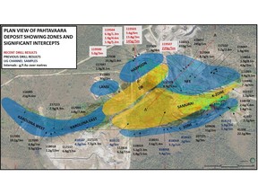 Plan view of mine exploration drilling