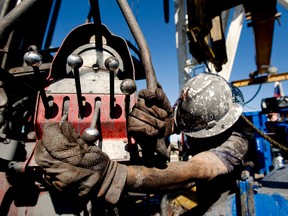 A worker at a Chesapeake Energy natural gas rig in Texas.