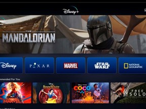The Disney Plus launch screen on a tablet.