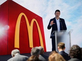 Steve Easterbrook at a McDonald's event in 2018.