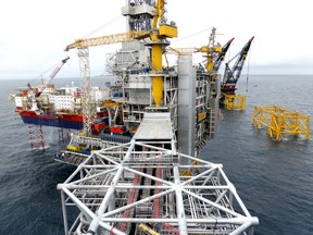 An Equinor oil platform in Johan Sverdrup oilfield in the North Sea, Norway