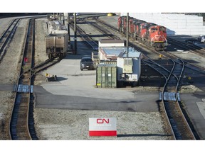 A quiet McLean Rail Yard is pictured in North Vancouver, Wednesday, November 20, 2019 as CN rail workers strike outside the gates.