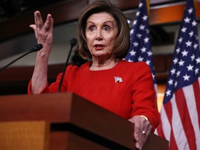 Speaker of the House Nancy Pelosi (D-CA) holds her weekly news conference in the House Visitors Center at the U.S. Capitol November 14, 2019 in Washington, DcC.