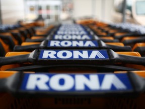 Rona shopping carts at a store in Toronto.