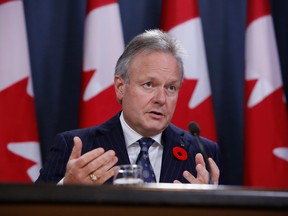 Stephen Poloz, governor of the Bank of Canada, speaks during a press conference in Ottawa.