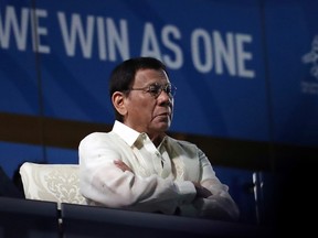 Philippine president Rodrigo Duterte watches the Southeast Asian Games last month in Bocaue.