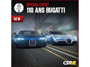 Zynga Celebrates Bugatti's 110th Anniversary with Special CSR Racing 2 Event Series