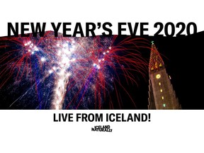 Head to Iceland Naturally's Facebook page at 6:45 p.m. EST / 3:45 p.m. PST on December 31 to watch more than 200,000 Icelanders ring in the new year with a world renowned fireworks display.