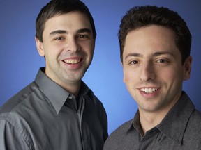 Google co-founders Larry Page, left, and Sergey Brin in an undated photo.