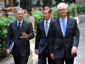 Chairman and Co-Chief Executive Officer, Paul Desmarais Jr, (left) the President and Chief Executive Officer, Jeffrey Orr (centre), and the Deputy Chairman, President and Co-Chief Executive Officer, André Desmarais.