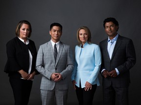 The hosts of CBC’s The National: Rosemary Barton, Andrew Chang, Adrienne Arsenault and Ian Hanomansing.